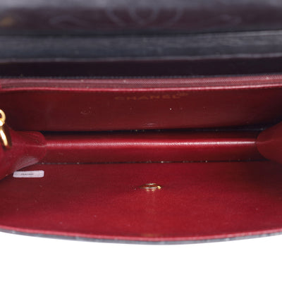 Matelasse Chain Shoulder Bag Lambskin Leather Medium Black