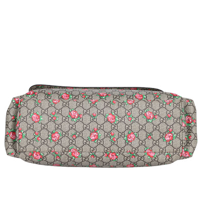 Strawberry Print GG Canvas Diaper Bag Beige Multicolor