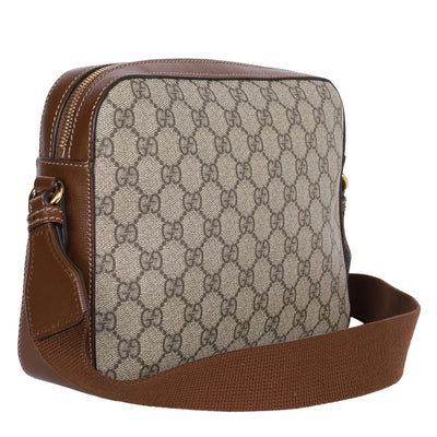 GG Supreme Monogram Interlocking G Messenger Shoulder Bag