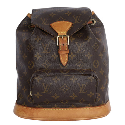 Montsouris Monogram Canvas Backpack MM Brown
