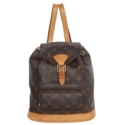 Montsouris Monogram Canvas Backpack MM Brown