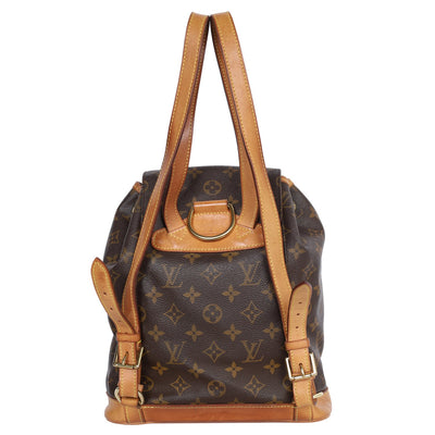 Montsouris Monogram Canvas Backpack MM Brown