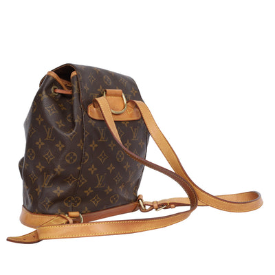 Montsouris Monogram Canvas Backpack MM Brown