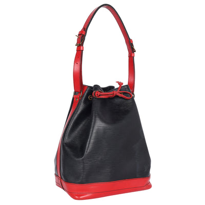 Black/Red Epi Leather Large Noe Bag
