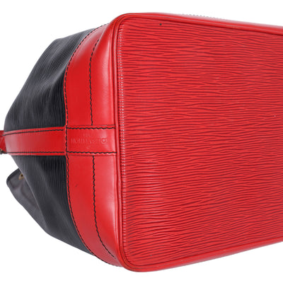 Black/Red Epi Leather Large Noe Bag