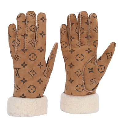 Monogram Shearling Mouton Gloves 7.5