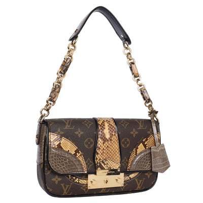 Monogram Alligator Python Shoulder Bag