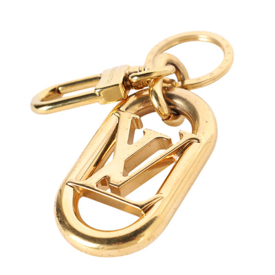 LV Link Keyring Gold in Gold Metal