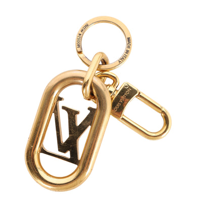 LV Link Keyring Gold in Gold Metal