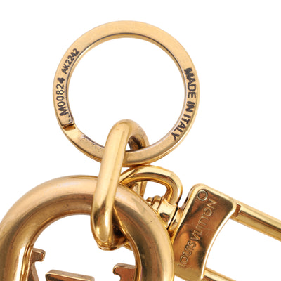 LV Link Keyring Gold in Gold Metal
