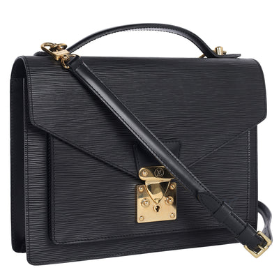 Black Epi Leather Monceau Crossbody Bag
