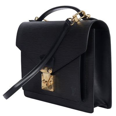 Black Epi Leather Monceau Crossbody Bag