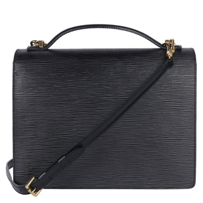 Black Epi Leather Monceau Crossbody Bag