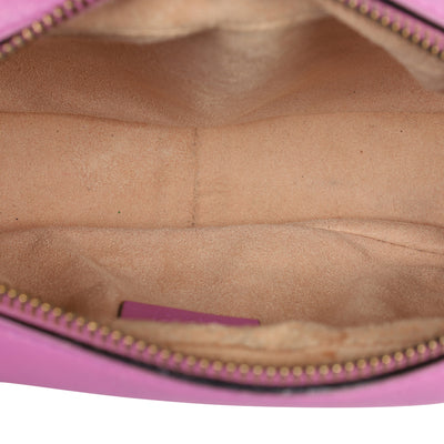 Calfskin Matelasse Small Marmont Chain Shoulder Bag Pink