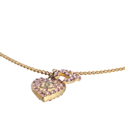 CC Rhinestone Necklace Pink
