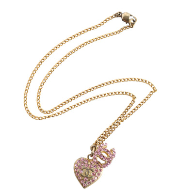 CC Rhinestone Necklace Pink