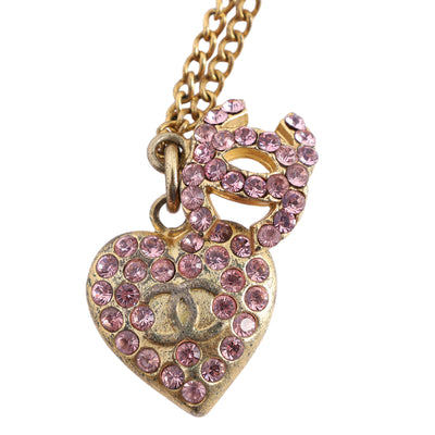 CC Rhinestone Necklace Pink
