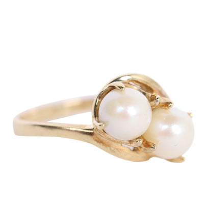 Double Pearl Ring 10KT Size 6.5