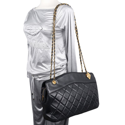 Quilted Lambskin Leather Shoulder Bag