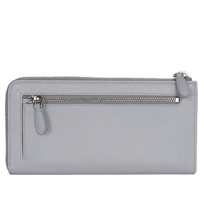 Saffiano Triangle Half Zip Wallet