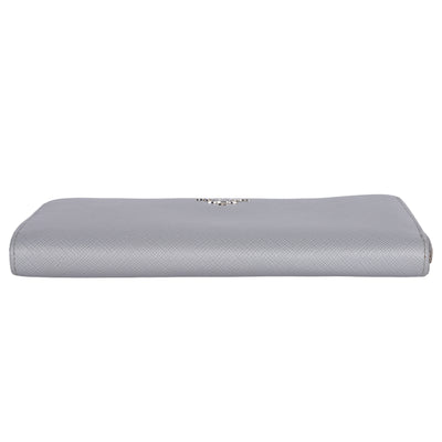 Saffiano Triangle Half Zip Wallet