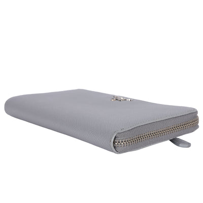 Saffiano Triangle Half Zip Wallet