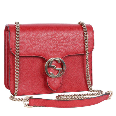 Leather Small Interlocking G Shoulder Bag