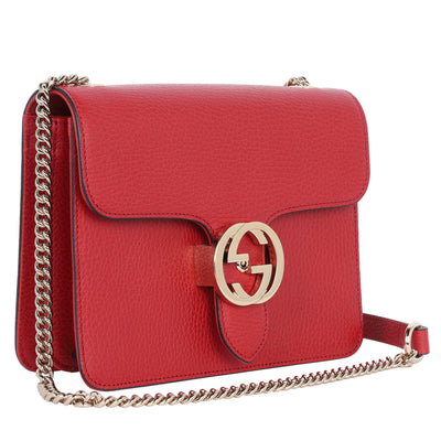 Leather Small Interlocking G Shoulder Bag