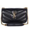 Lambskin Chevron Quilted Mini Loulou Black