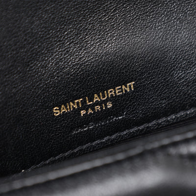 Lambskin Chevron Quilted Mini Loulou Black