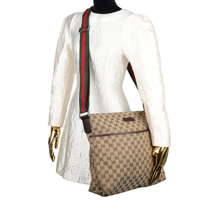 Monogram Web Medium Flat Messenger Bag