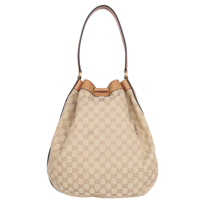 GG Canvas Web Rania Drawstring Hobo