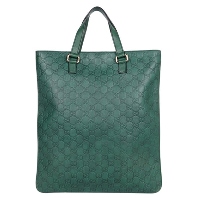 Green Guccissima Leather Slim Tote Bag