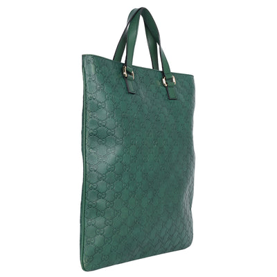 Green Guccissima Leather Slim Tote Bag