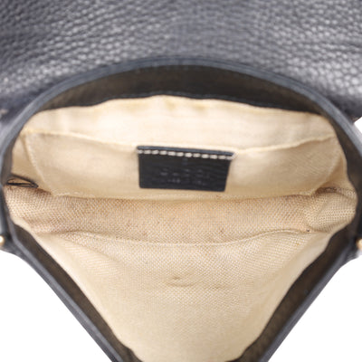 Pebbled Calfskin Small Soho Flap Crossbody Black