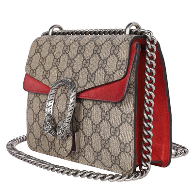 GG Supreme Monogram Mini Dionysus Shoulder Bag Hibiscus Red