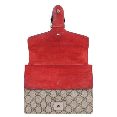 GG Supreme Monogram Mini Dionysus Shoulder Bag Hibiscus Red