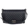 Caviar Quilted Large Boy Flap Bag Black