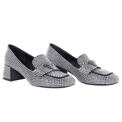 Crystal-embellished logo-plaque Loafers Size 35.5 NEW