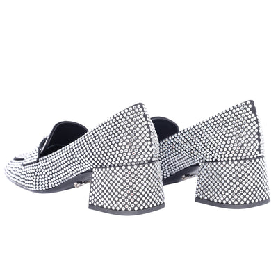 Crystal-embellished logo-plaque Loafers Size 35.5 NEW