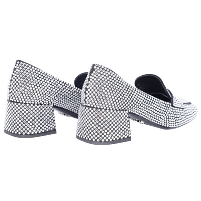 Crystal-embellished logo-plaque Loafers Size 35.5 NEW