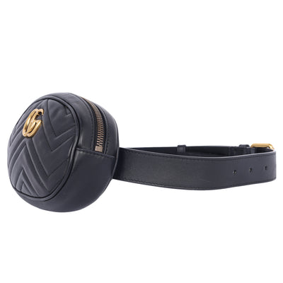 Matelasse GG Marmont Belt Bag 75 30 Black ( Replica Sunglasses Pre Loved)
