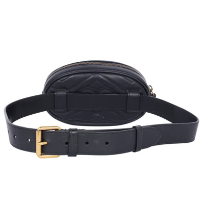 Matelasse GG Marmont Belt Bag 75 30 Black ( Replica Sunglasses Pre Loved)