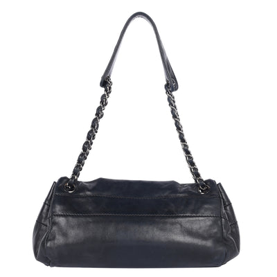 Lambskin Lax Accordion Hobo Black