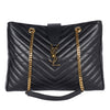 Lambskin Matelasse Chevron Monogram Shopping Bag Black