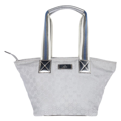 GG Monogram Supreme Shoulder Bag Silver