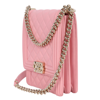 North South Boy Flap Bag Quilted Calfskin Medium