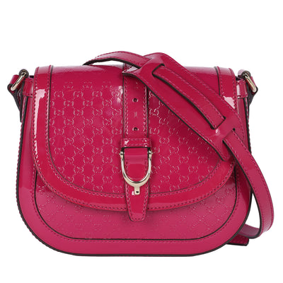 Patent Leather Microguccissima Nice Crossbody Bag Bright Pink