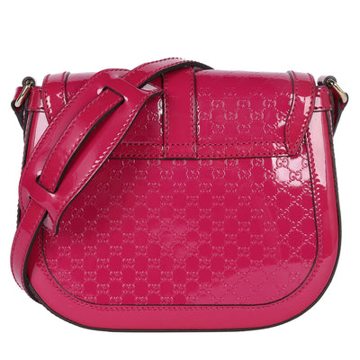 Patent Leather Microguccissima Nice Crossbody Bag Bright Pink