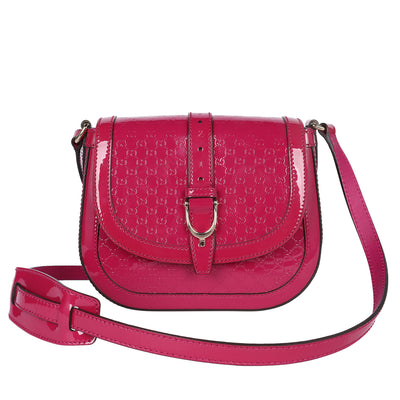 Patent Leather Microguccissima Nice Crossbody Bag Bright Pink